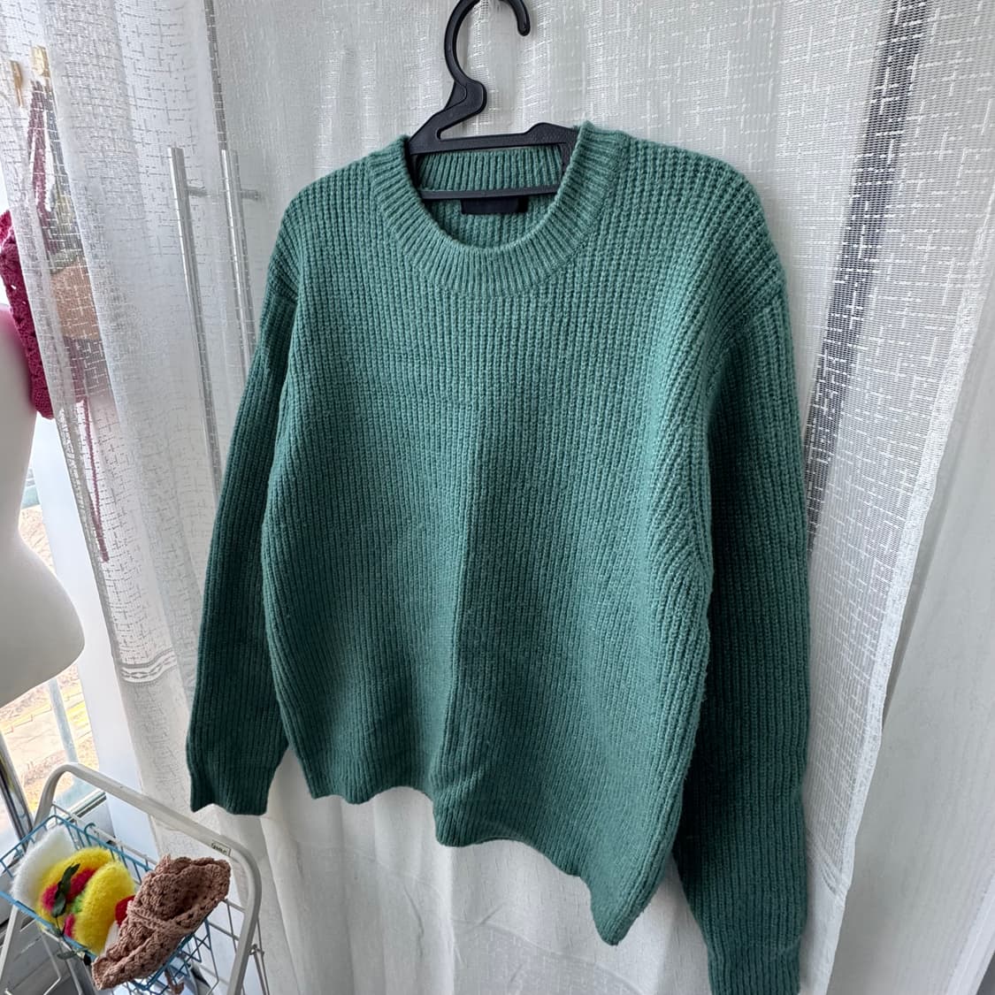 예쁜 낙낙핏 민트 니트 스웨터 프리 컨디션 굿 상품이미지6