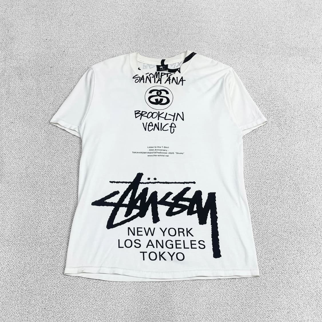 스투시 Stussy x 솔로이스트 반팔티 화이트 상품이미지1