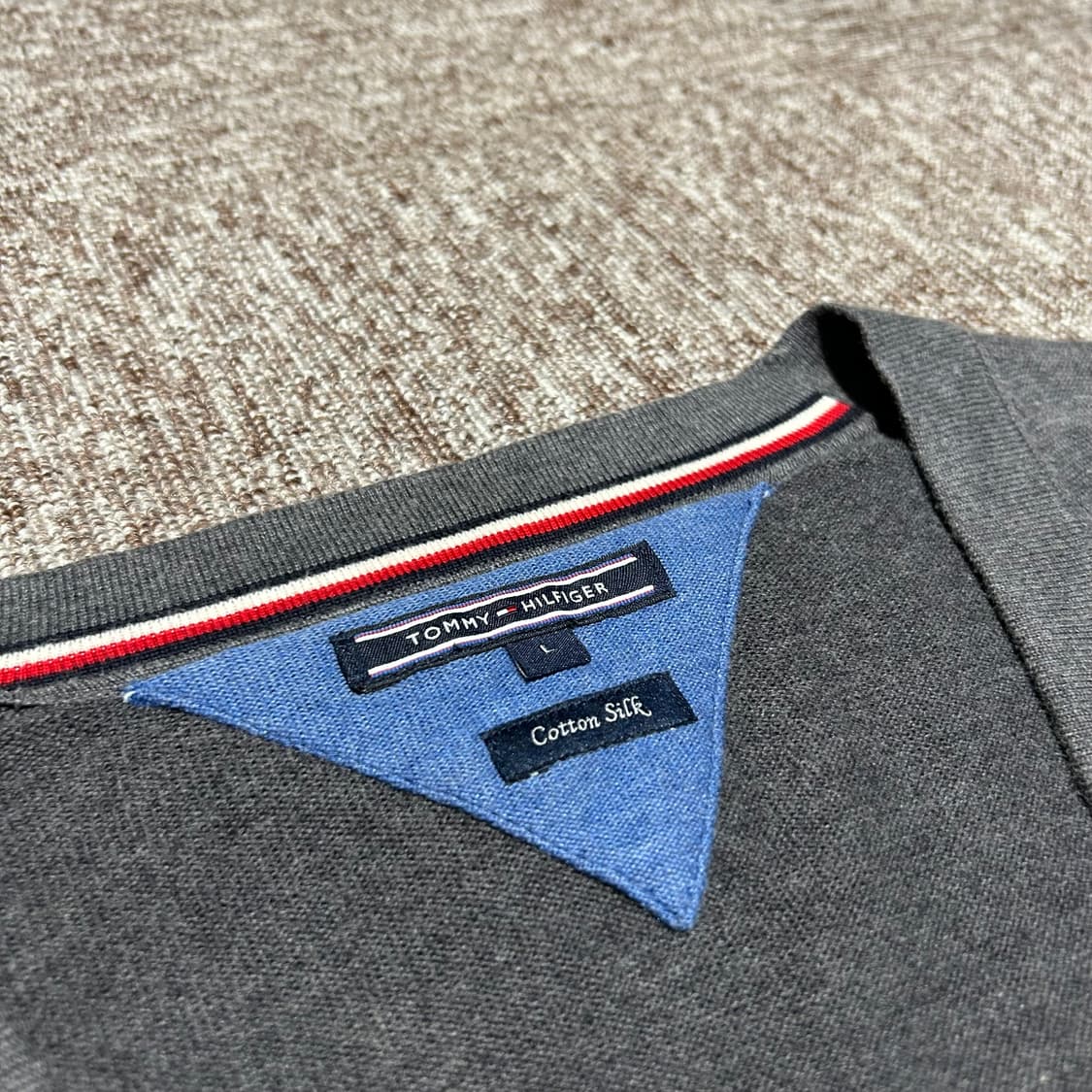 L) 타미힐피거 그레이 코튼 실크 가디건  상품이미지3