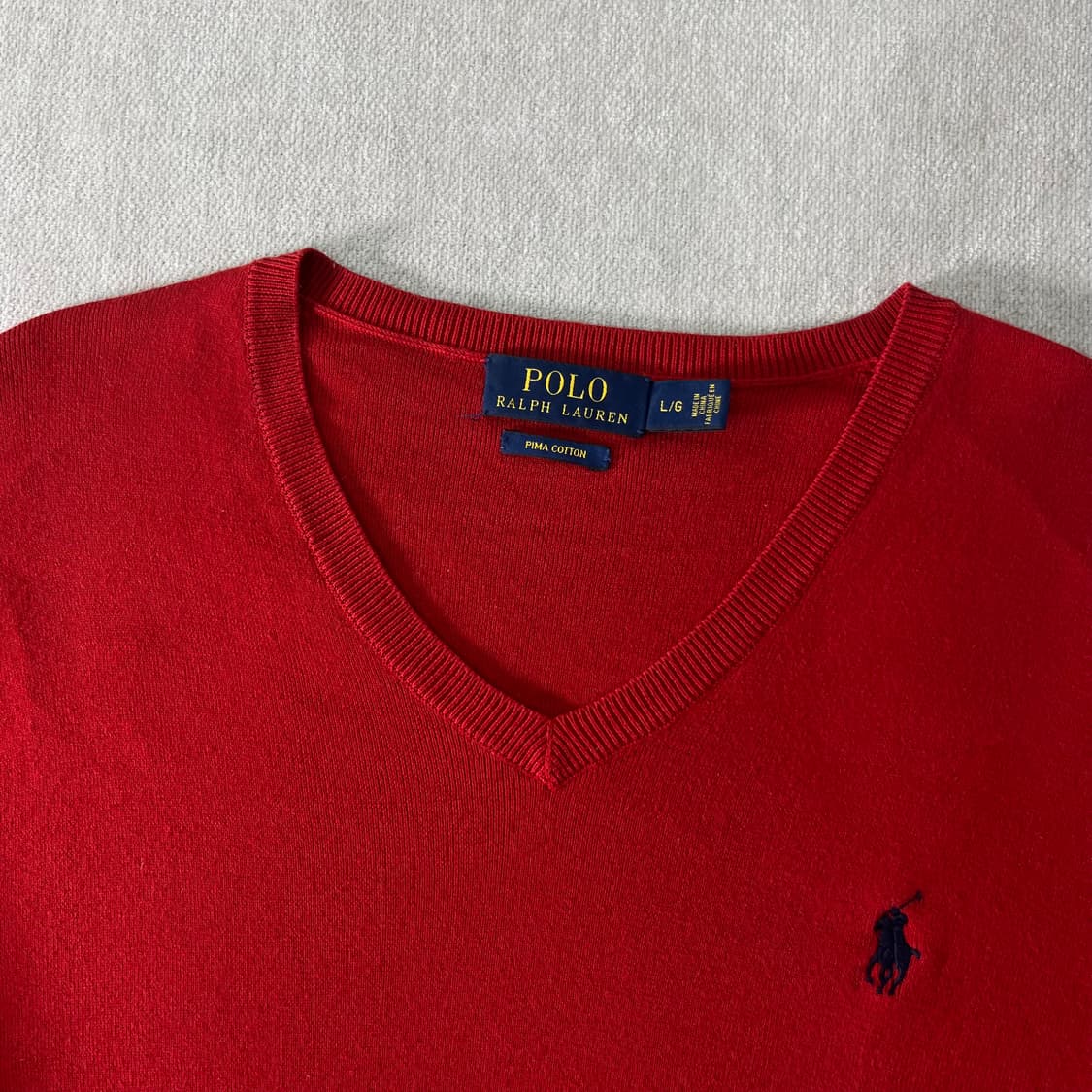 100 폴로랄프로렌 피마코튼 브이넥 니트 상품이미지2
