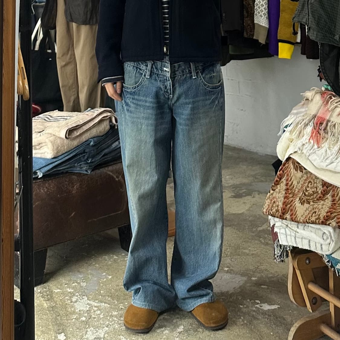 (착용컷) airwalk 데님 팬츠 (남성용 33.5) 상품이미지3