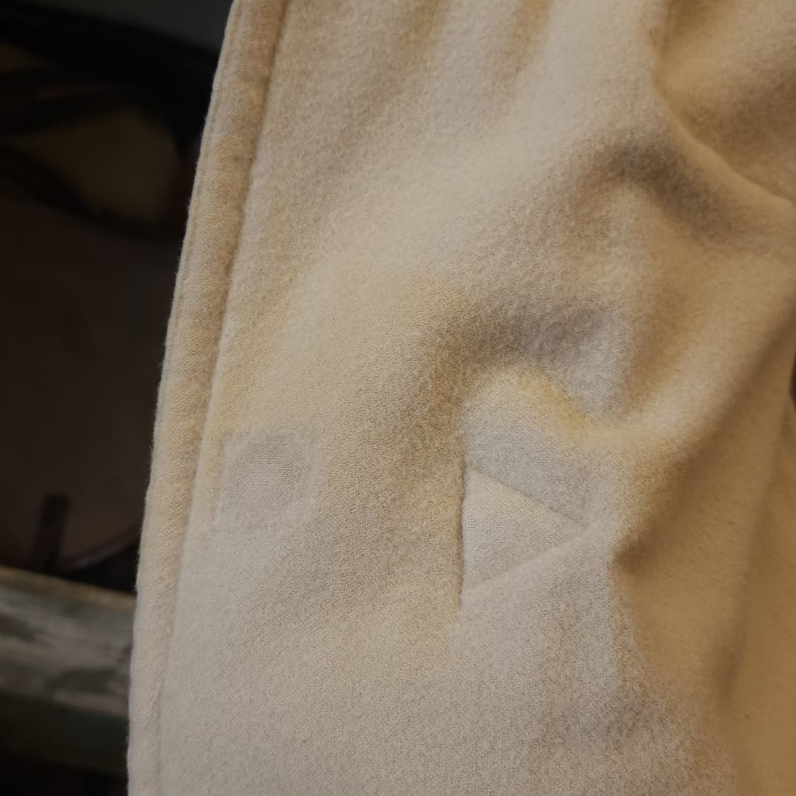 90s 에르메스 더플코트 캐시미어 라이닝 아이보리 코트 48 상품이미지7