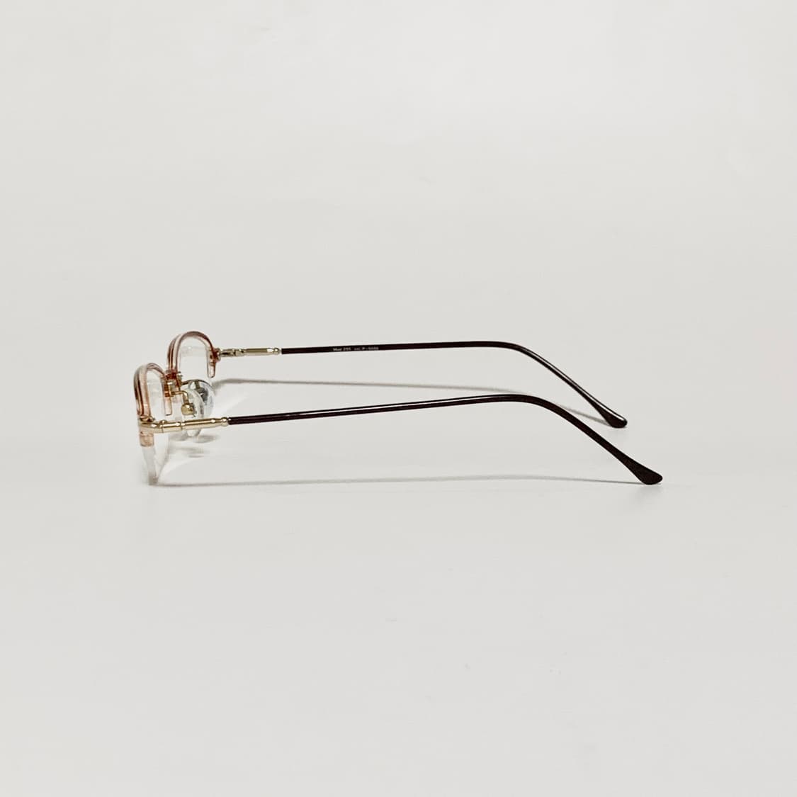 983 데드스탁 빈티지 안경테 반무테 레트로 하프림 클리어 브라운 상품이미지5