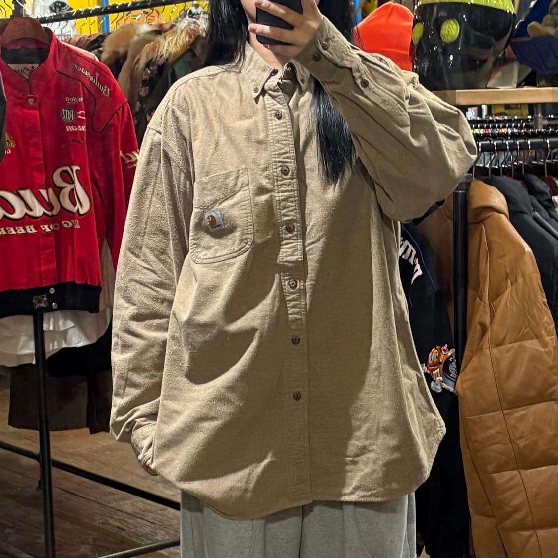 [HI] Carhartt 칼하트 긴팔 셔츠 베이지 상품이미지1