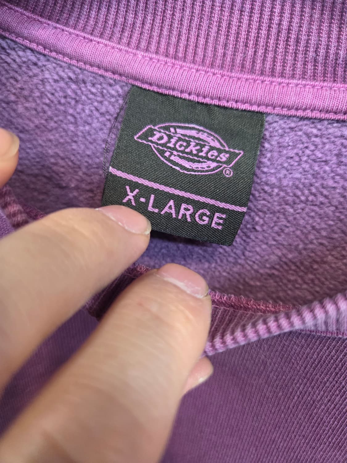 디키즈 가먼트다잉 기모 맨투맨 퍼플 xl 상품이미지3