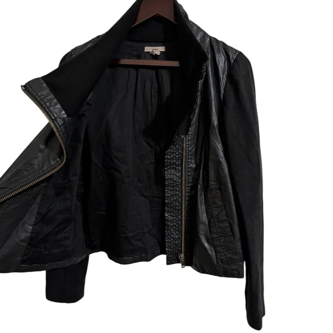 헬무트 랭 믹스 미디어 모토 바이커 자켓 블랙 상품이미지5