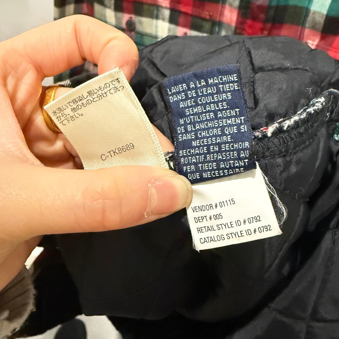 EBTEK 에브텍 에디바우어 윈도우 타탄체크 셔츠자켓 패딩안감 디테일 상품이미지7