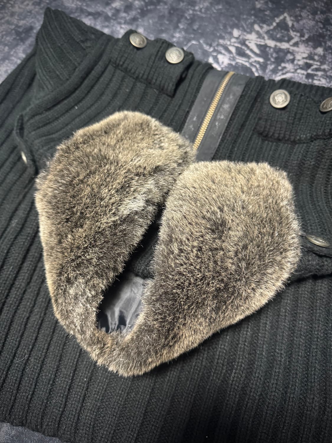 00s Style Black Knitwear Zip-up 상품이미지4