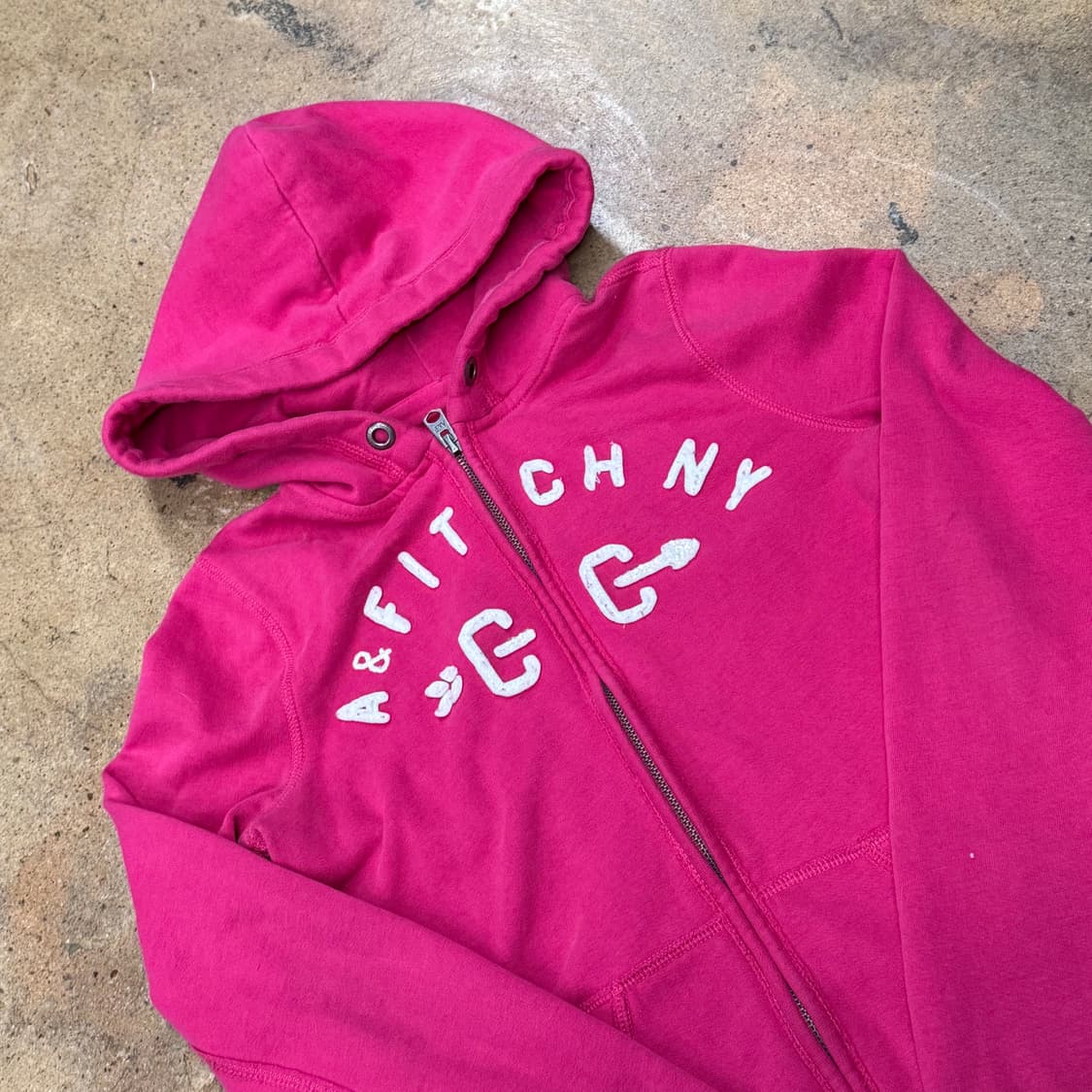 아베크롬비 핑크 딱붙 후드집업 상품이미지1
