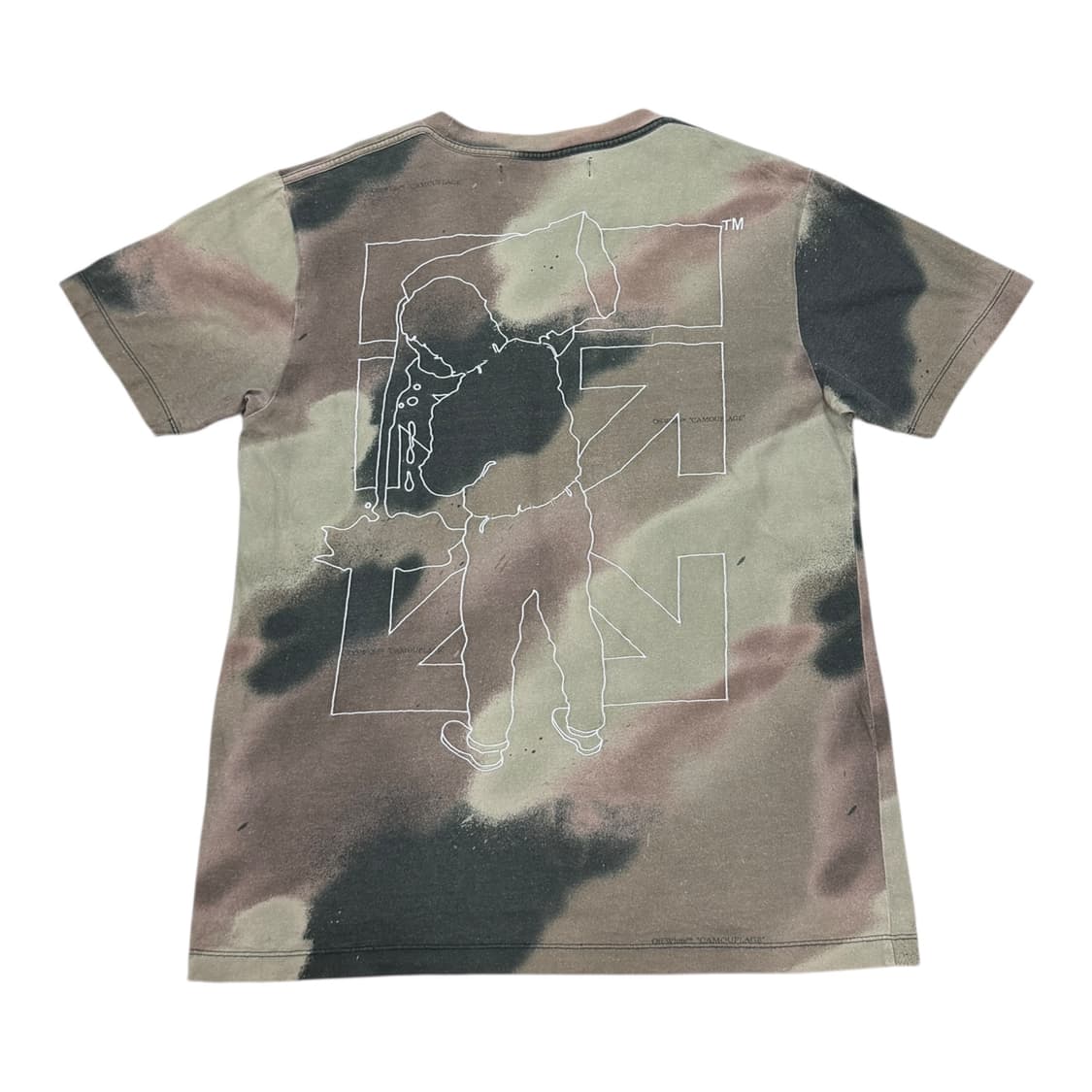 오프화이트 카모플라쥬 타이다이 반팔티 XL 상품이미지3