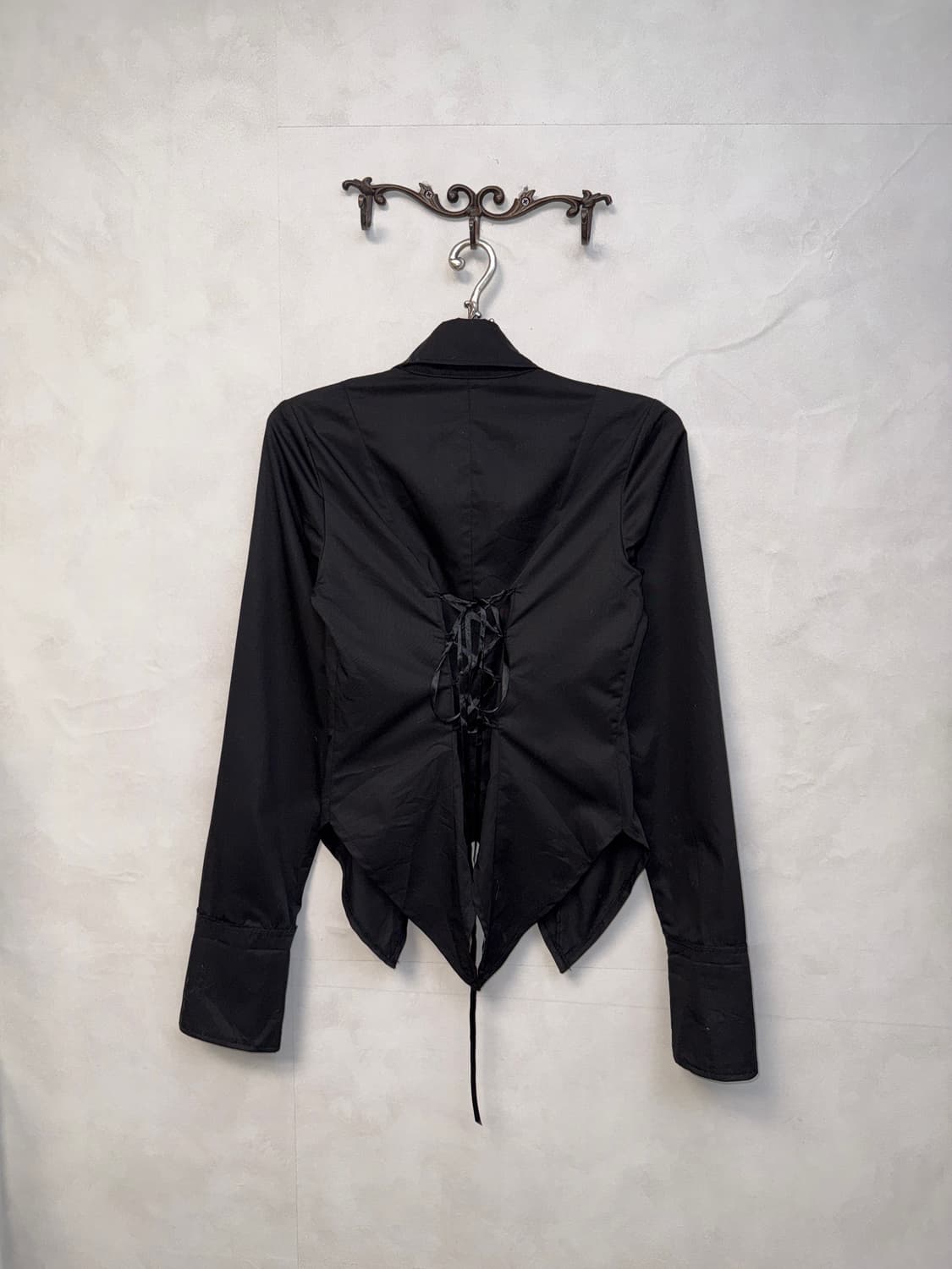 Body line black back corset punk shirt 상품이미지2