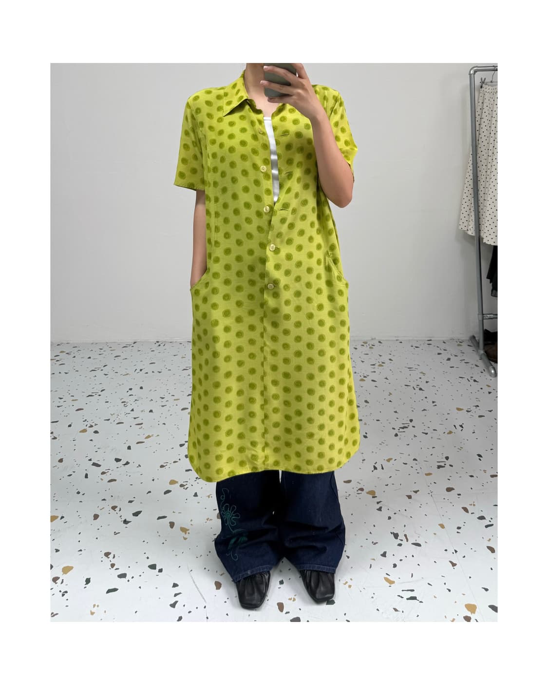 빈티지 도트 원피스 상품이미지2