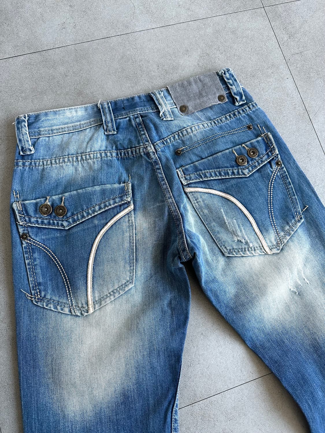 돌체앤가바나 백포켓 블루 워싱 데님팬츠 상품이미지6