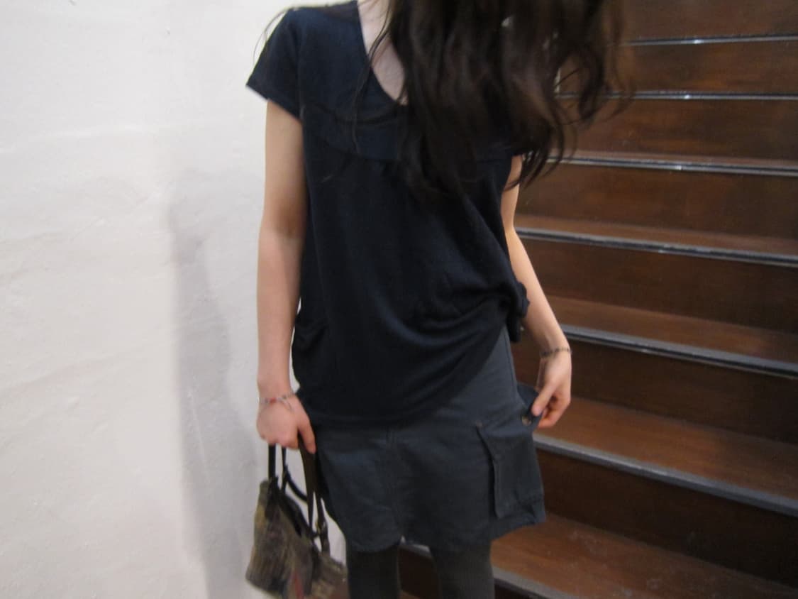 빈티지 라운드넥 니트 네이비 상품이미지5