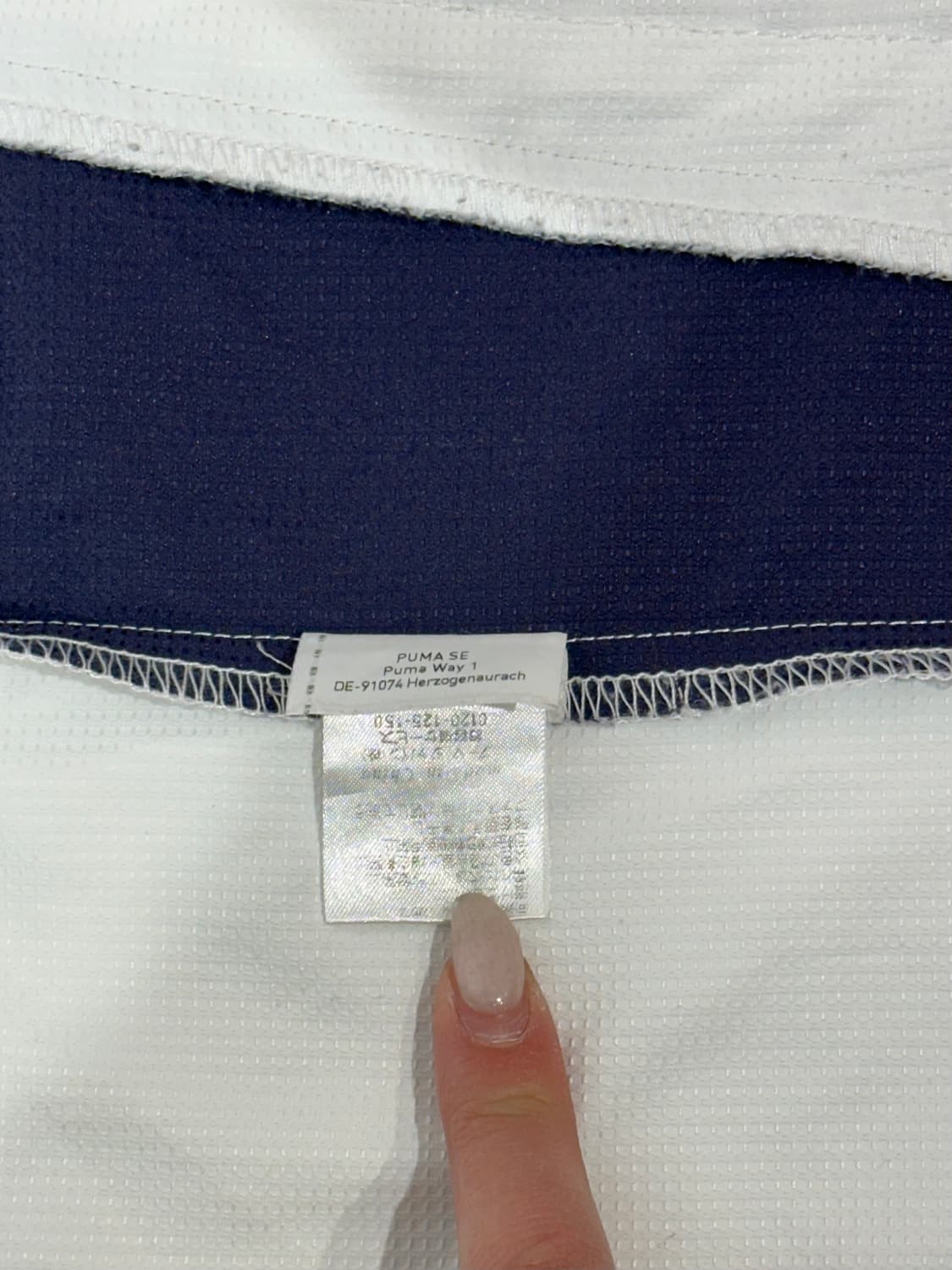 푸마 화이트 네이비 사이드 라인 바람막이 자켓 L 상품이미지8