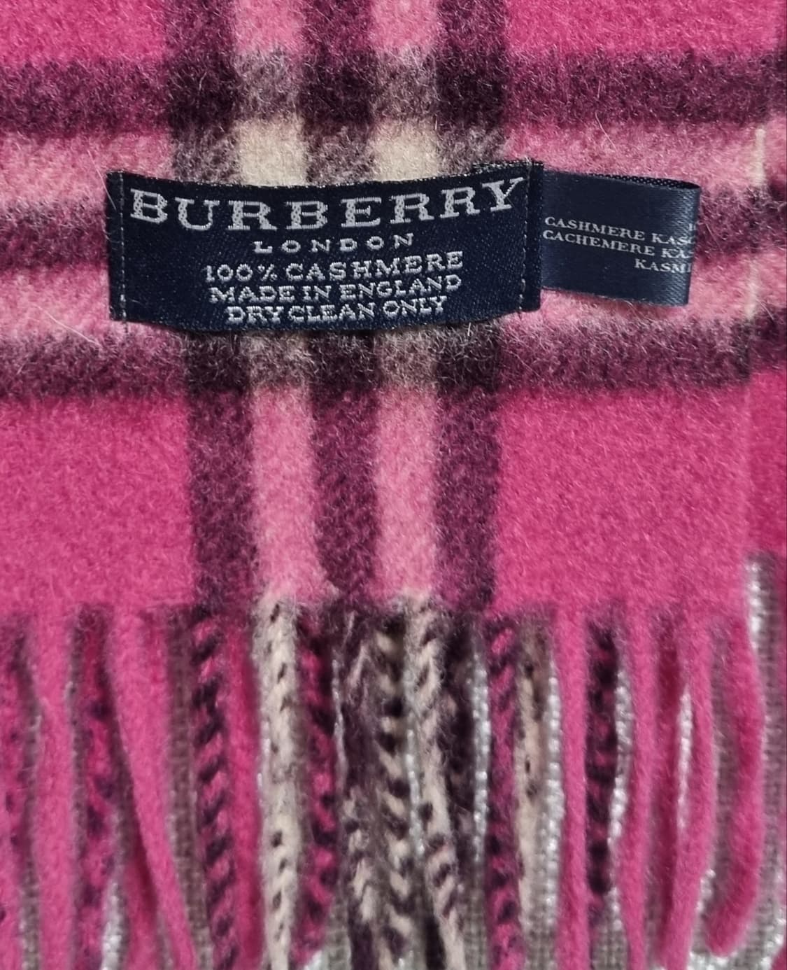 버버리 핑크 노바체크 캐시미어100% 목도리 머플러 상품이미지3