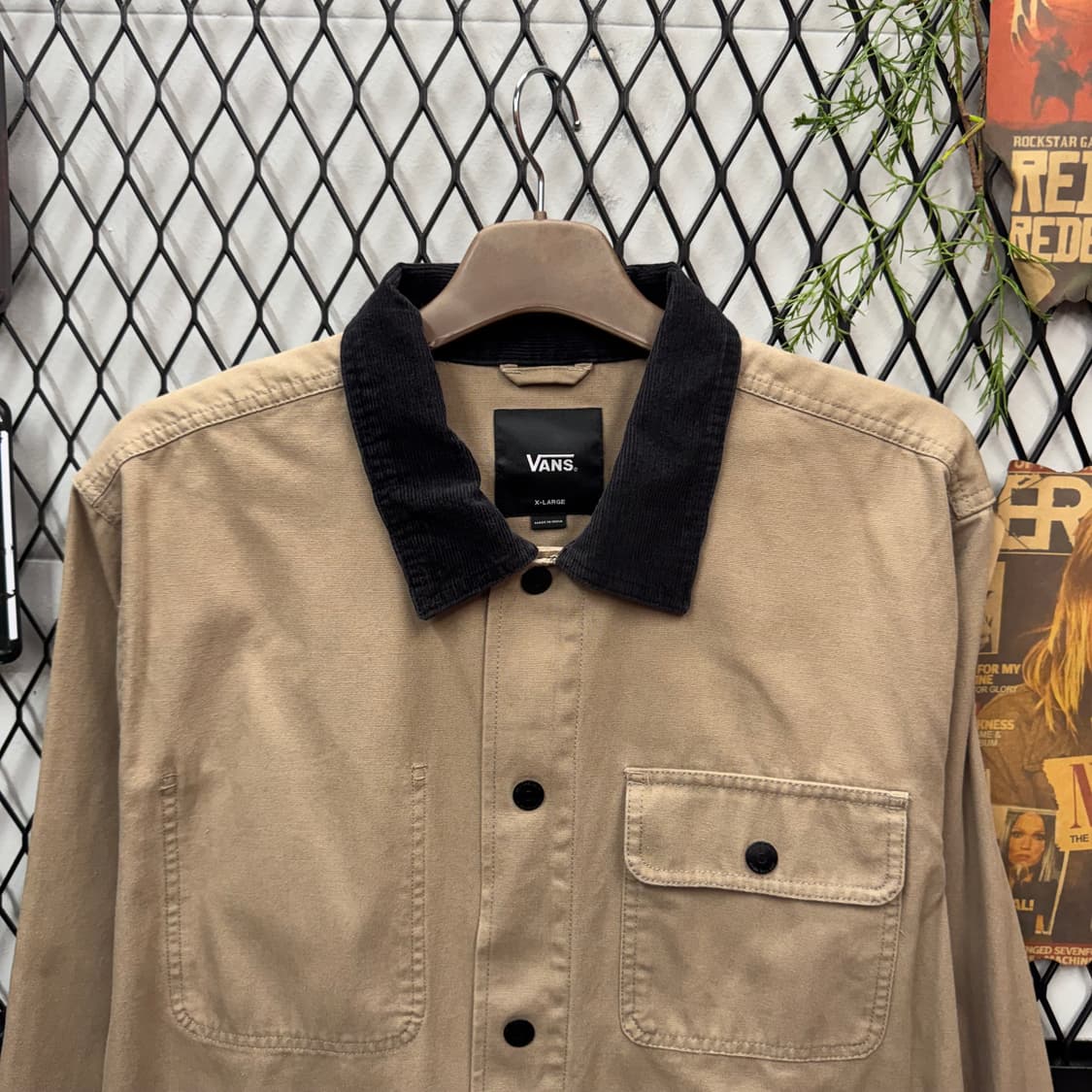 반스 워크웨어 코튼 초어자켓 전면 포켓 포인트 베이지 상품이미지3