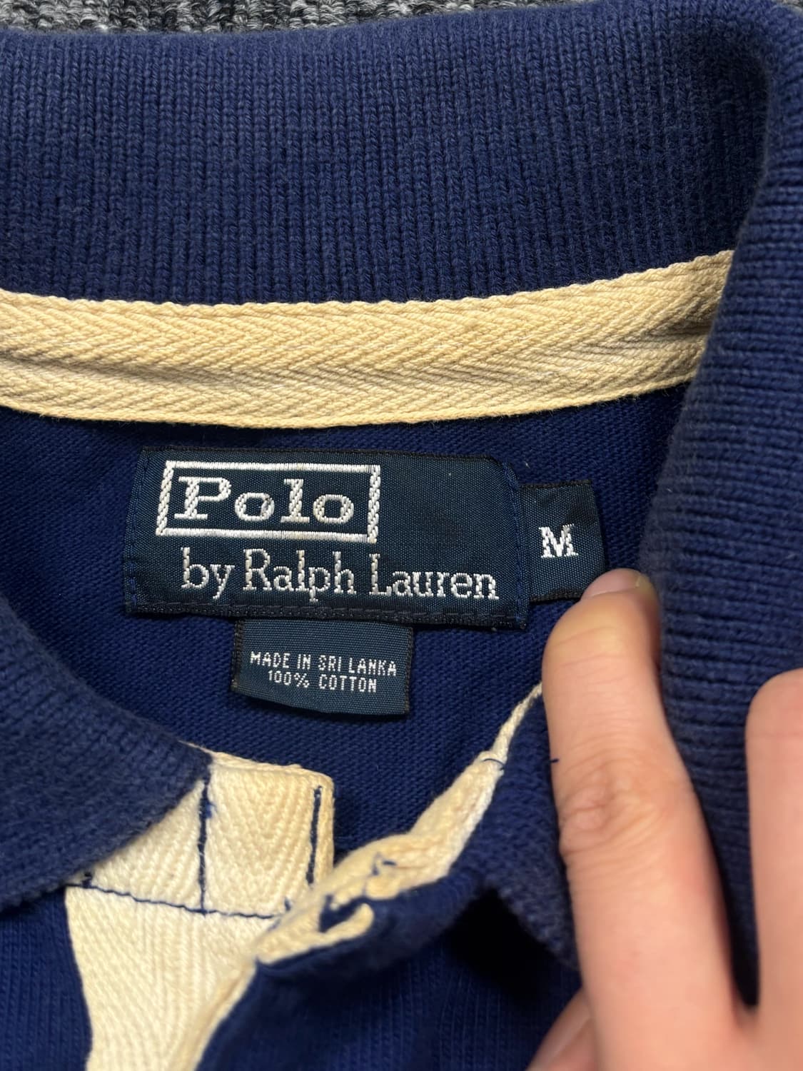 폴로 크레스트 자수 블루 긴팔 카라티 상품이미지6