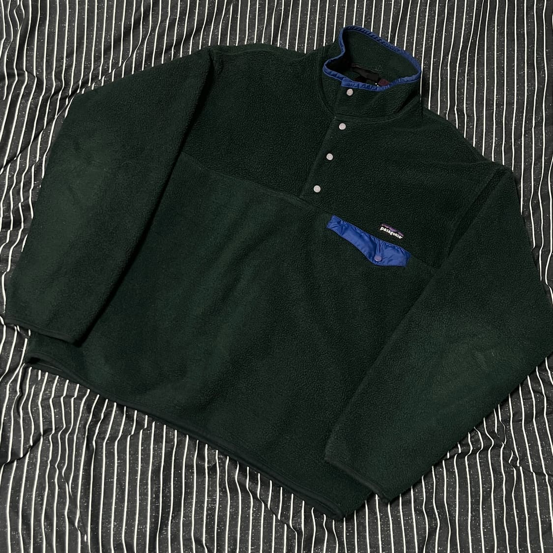 90s 파타고니아 신칠라 후리스 다크그린 L 눈산없는 상품이미지1