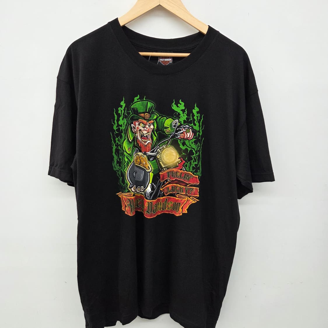 할리데이비슨 럭키 Leprechaun 프린팅 티셔츠 블랙 XL 상품이미지2