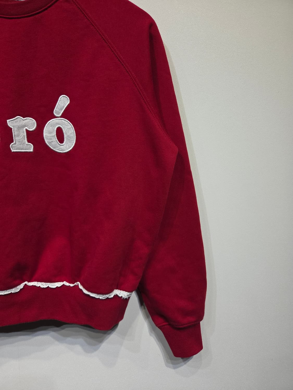 ORO(오로) 레터링 레이스 포인트 맨투맨 상품이미지5