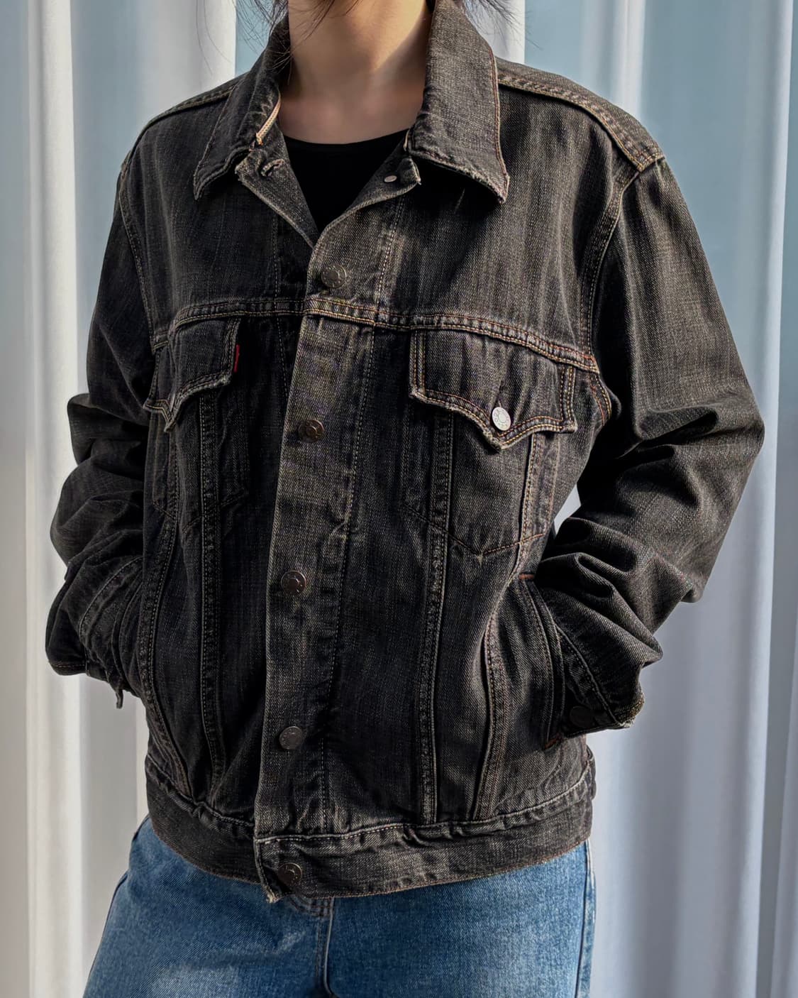 [M]리바이스 Levi's 00s 흑청 트러커 자켓 상품이미지1