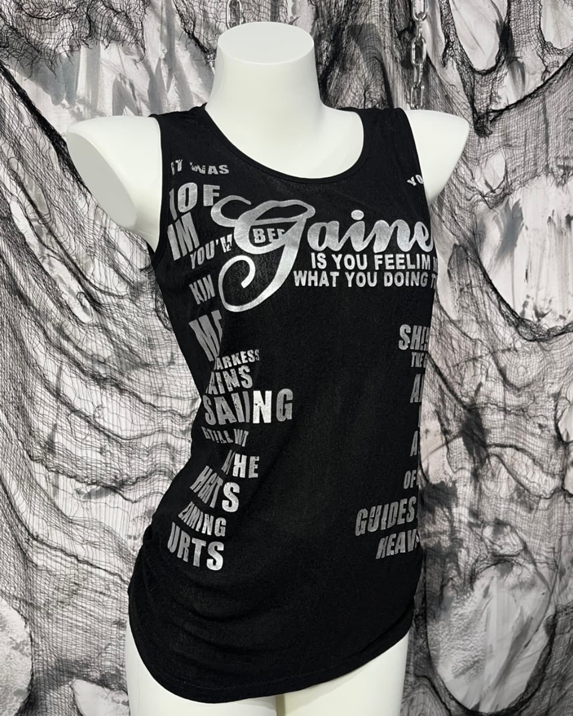 00's lettering See-through sleeveless 상품이미지3