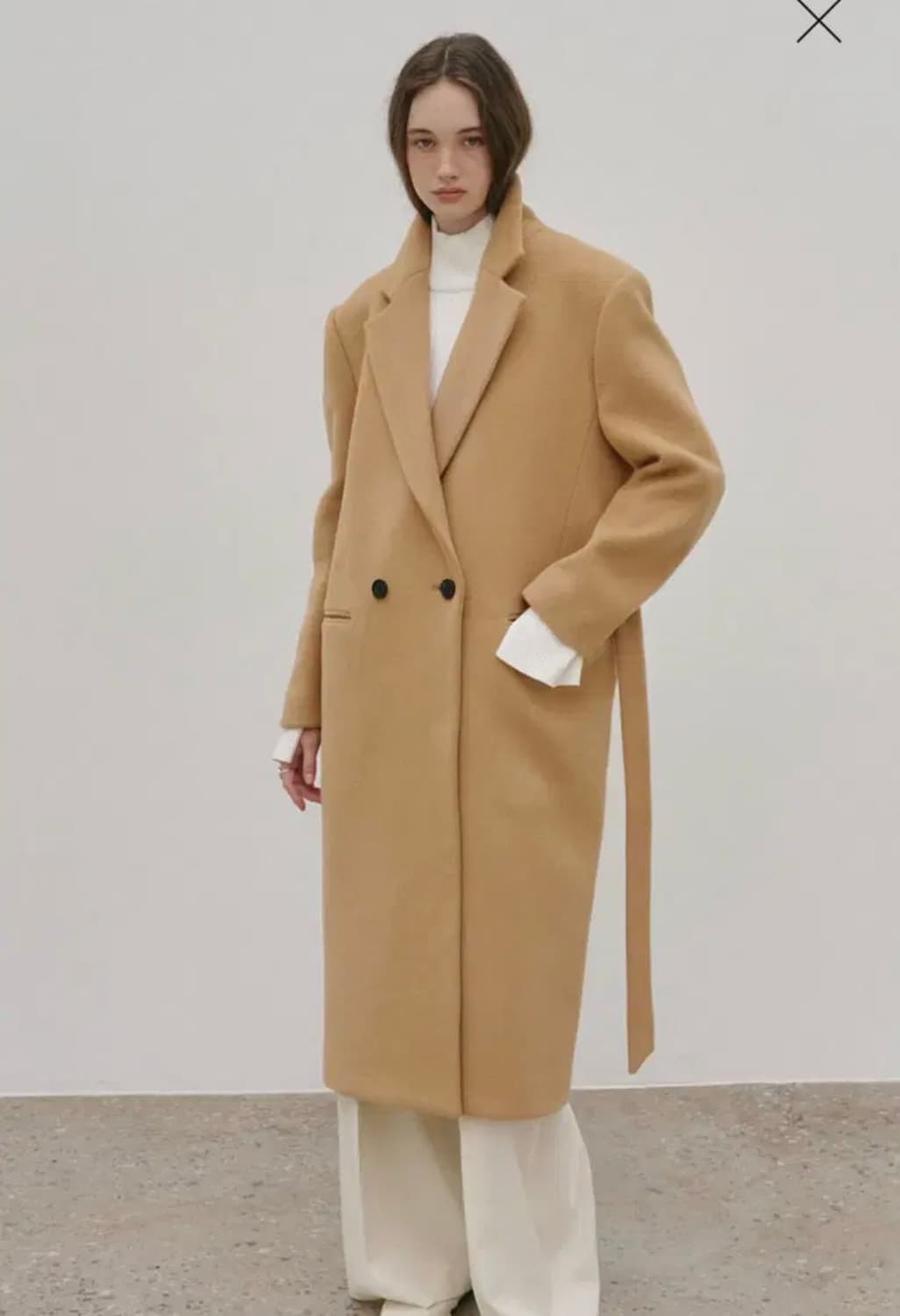 뮤제 오버숄더 더블 클래식 울캐시미어코트 상품이미지1