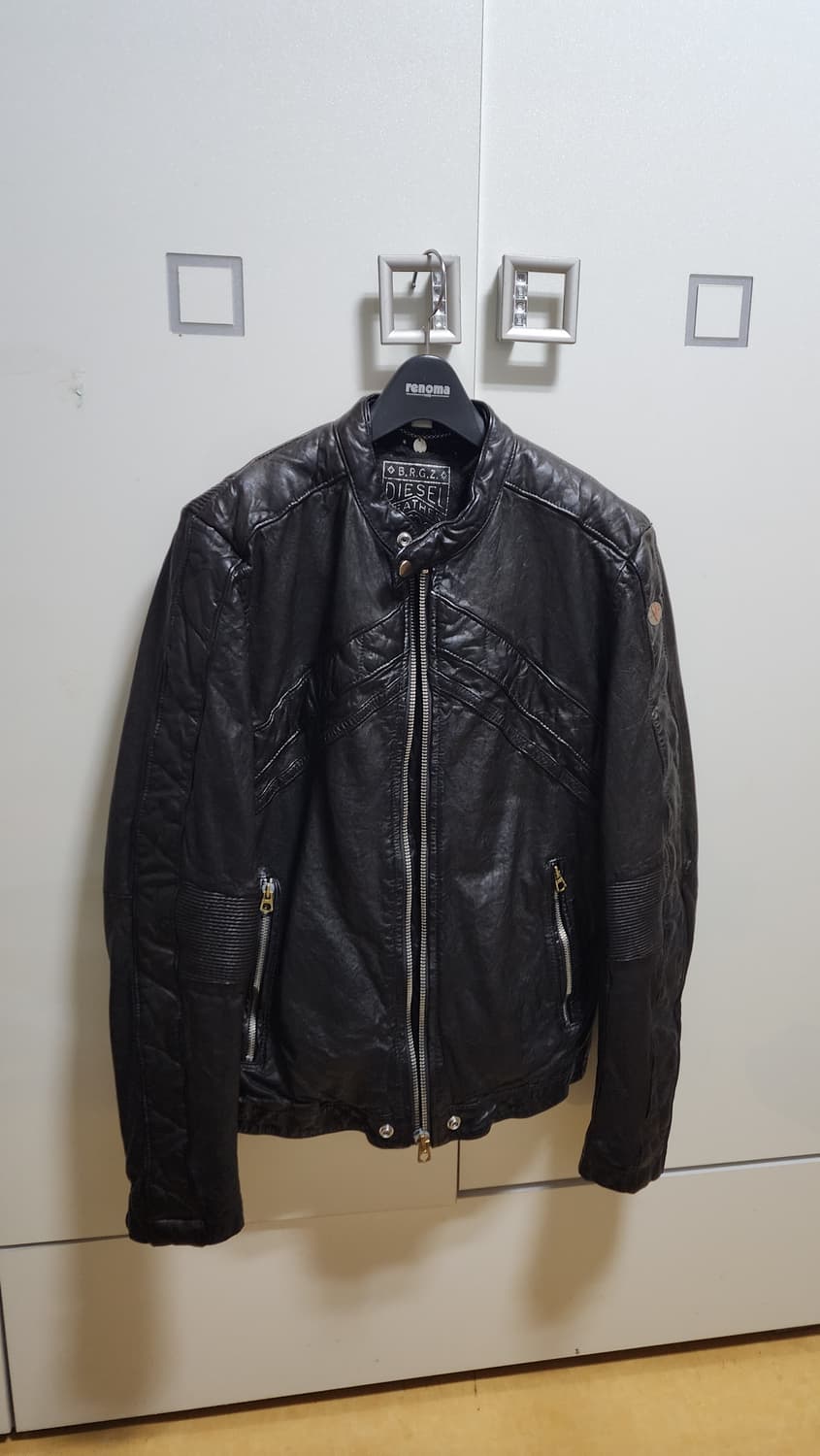 정품 디젤(DIESEL) 레더 가죽 라이더 자켓 상품이미지3