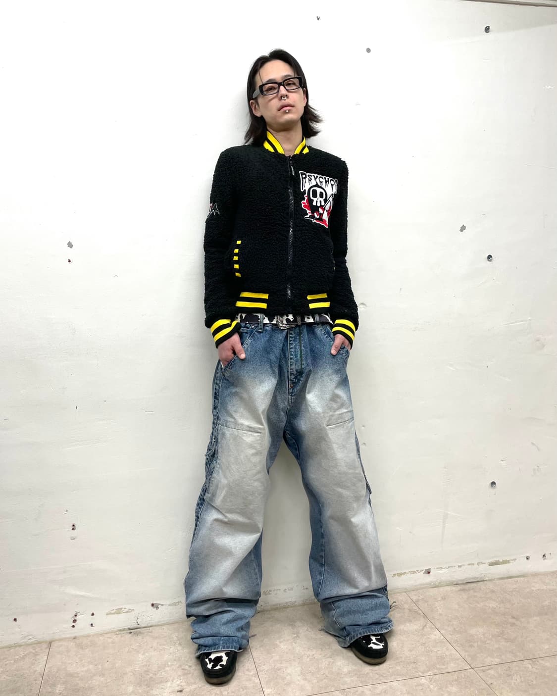 Psycho Demon Yellow Stud Fleece Jacket  상품이미지5