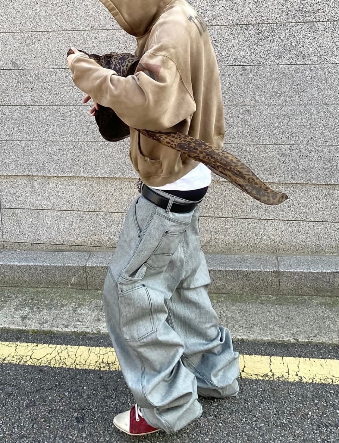 언더마이카 스트라이프 엔지니어 더블니 워크 팬츠 상품이미지1