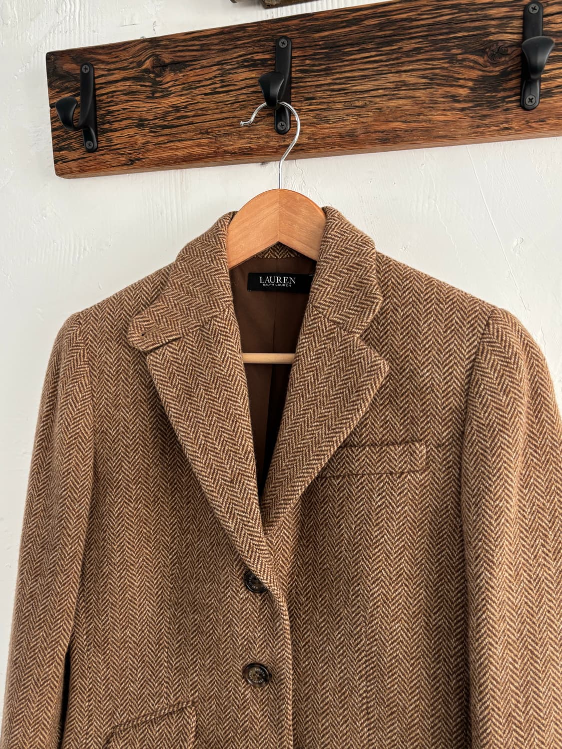 Lauren 로렌 브라운 헤링본 울 블레이저 상품이미지3