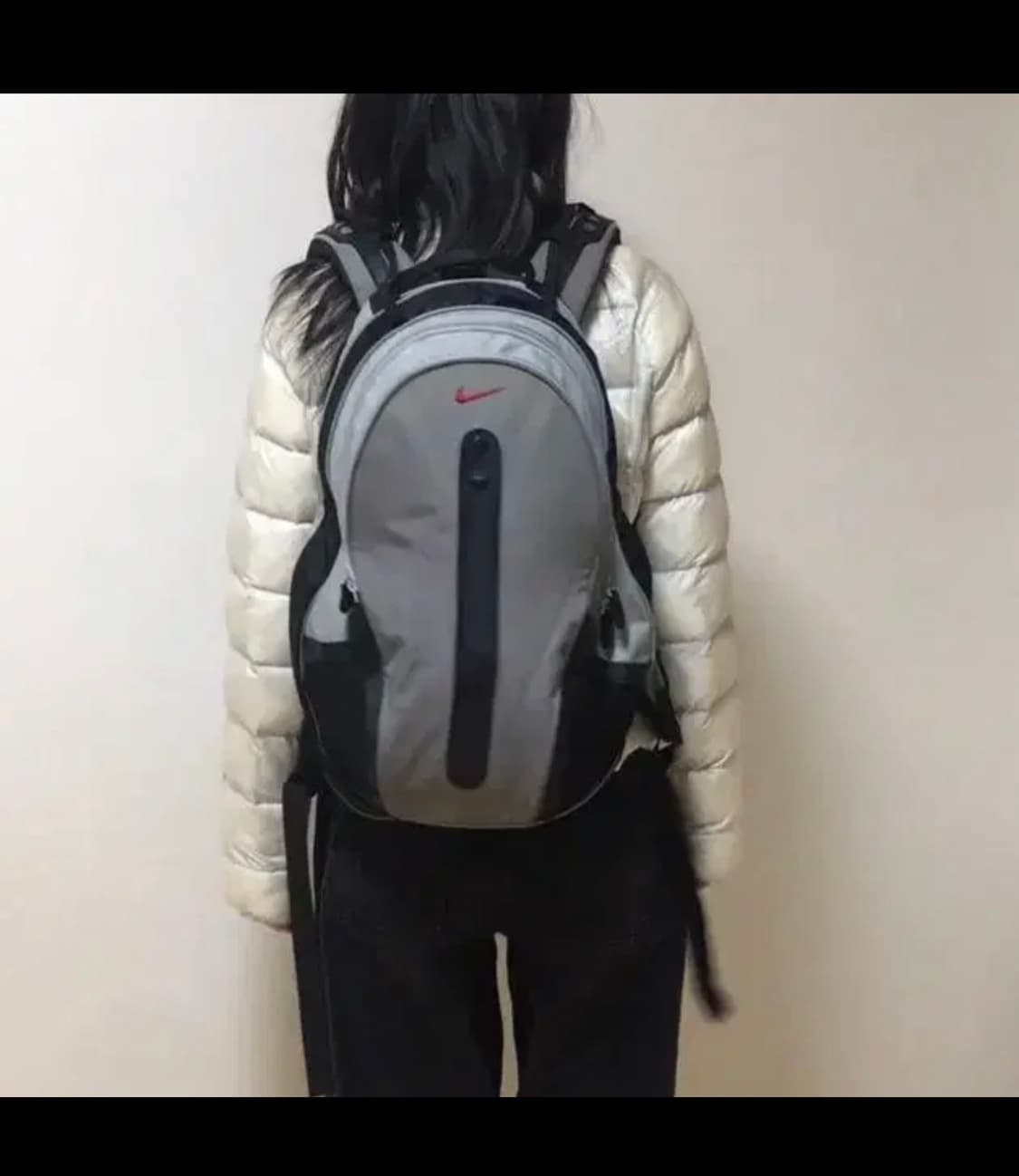 [직수입] 빈티지 RARE 나이키 백팩 그레이 블랙 착샷 상품이미지3