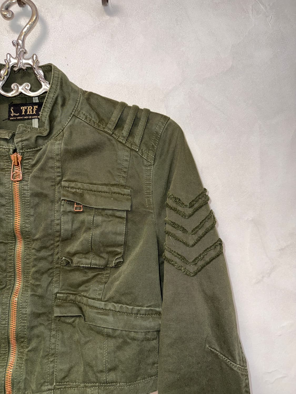 Khaki crop military cotton jacket  상품이미지2