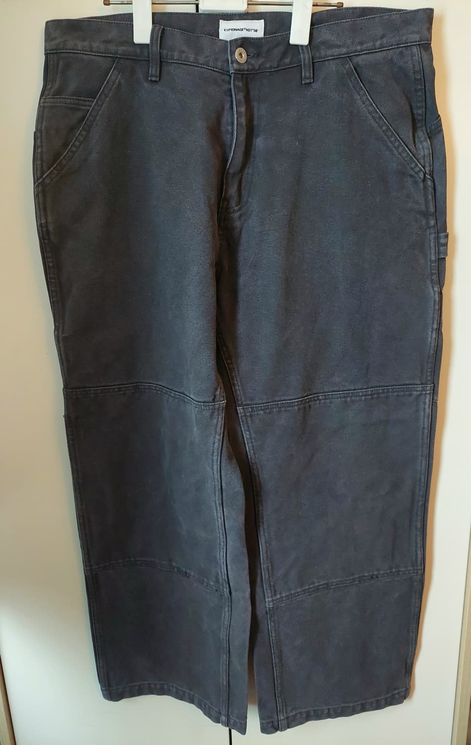 에스피오나지 워시드 캔버스 더블니 워크팬츠 차콜 네이비 XL 상품이미지2