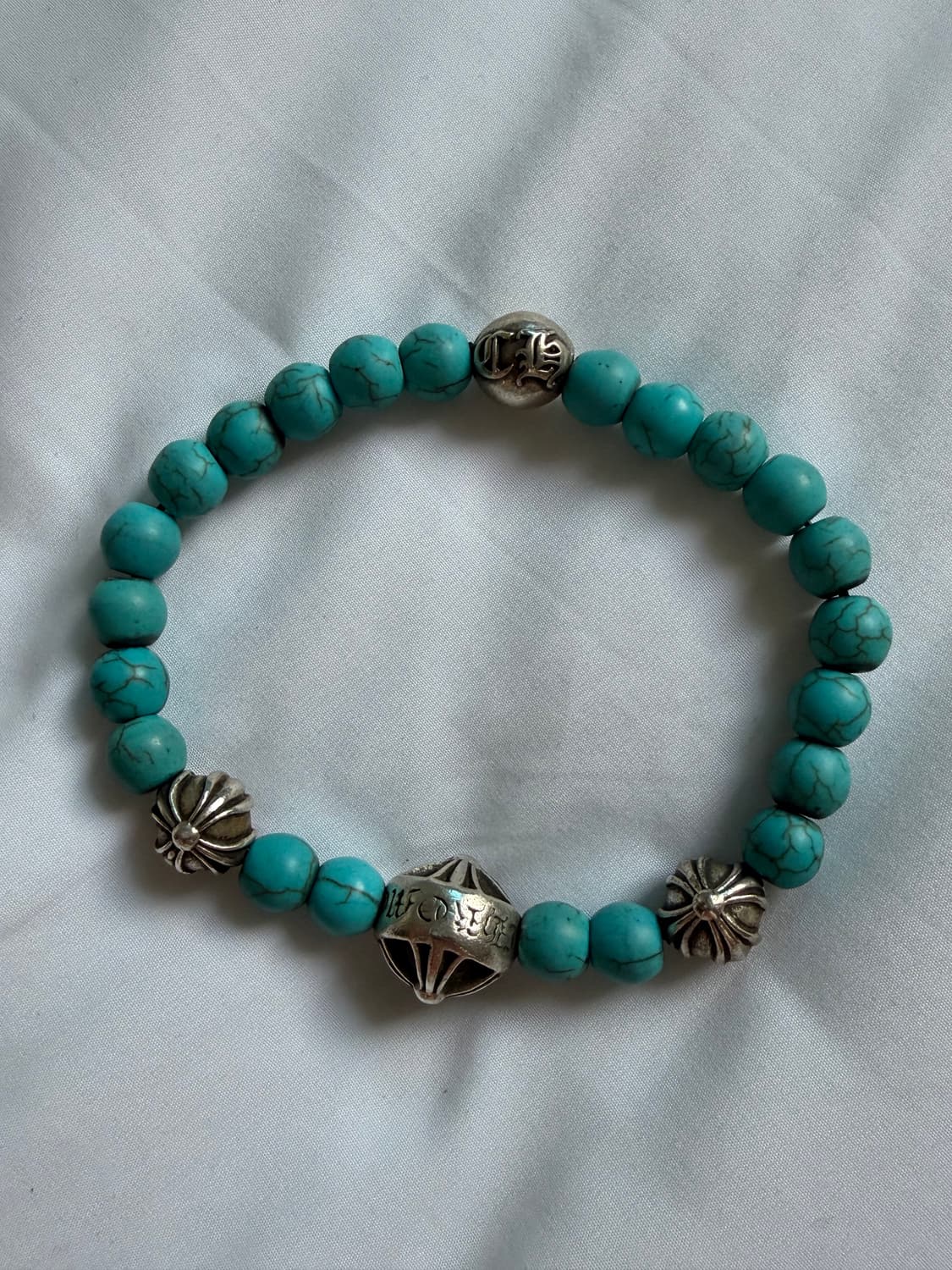 크롬하츠 8mm 4볼 비즈 팔찌 터키석 상품이미지3