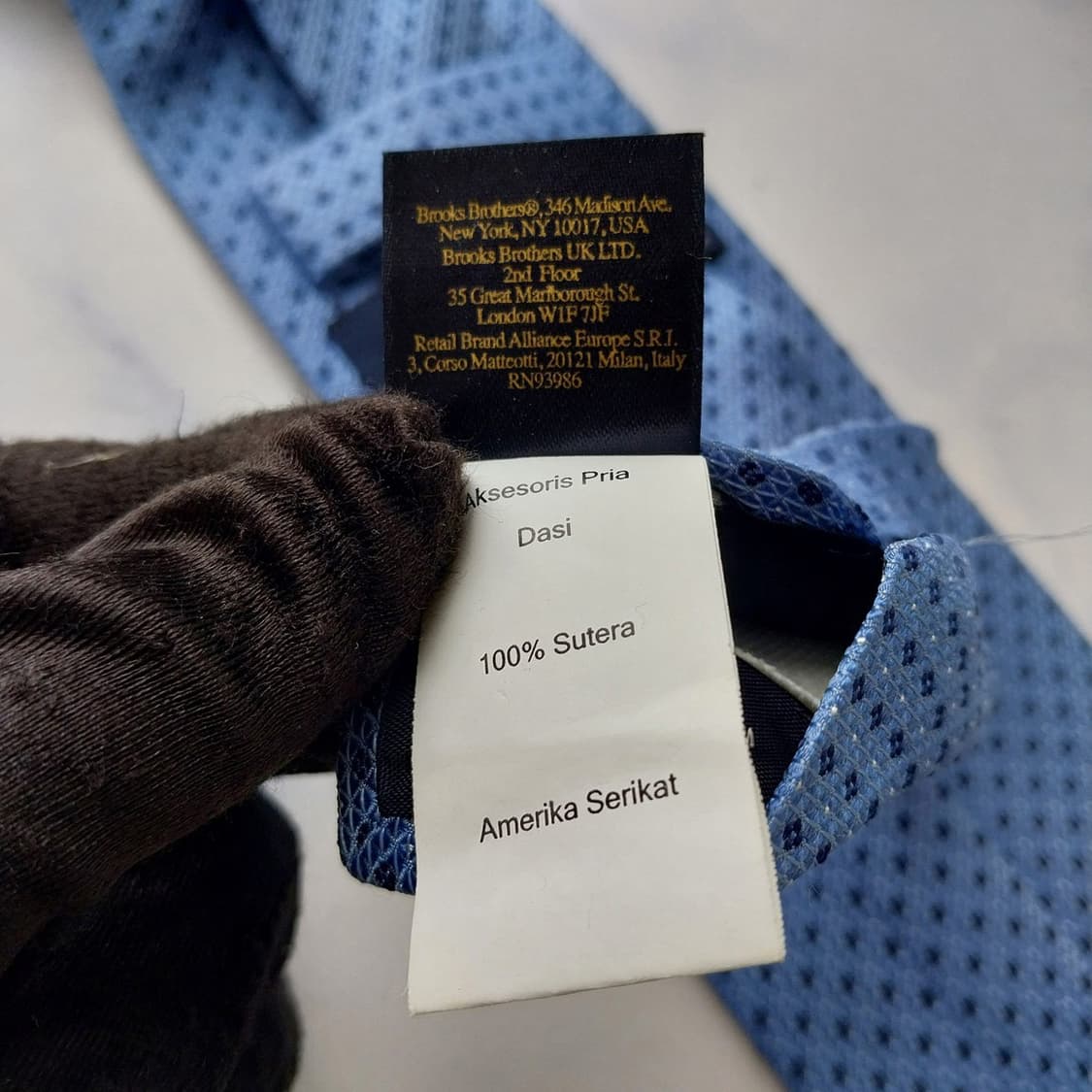 브룩스 브라더스 블루 도트 패턴 넥타이 8.3cm A+등급 K2573 상품이미지9