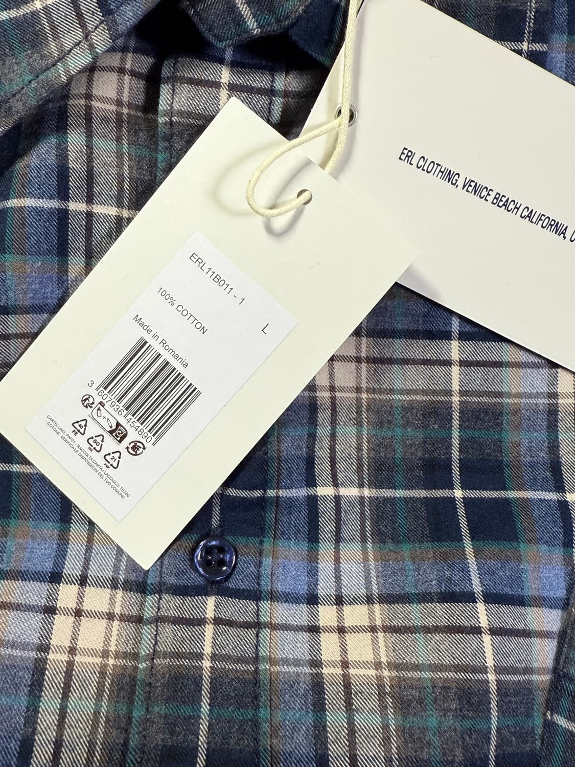 [L] ERL 플레이드 셔츠 블루 상품이미지6