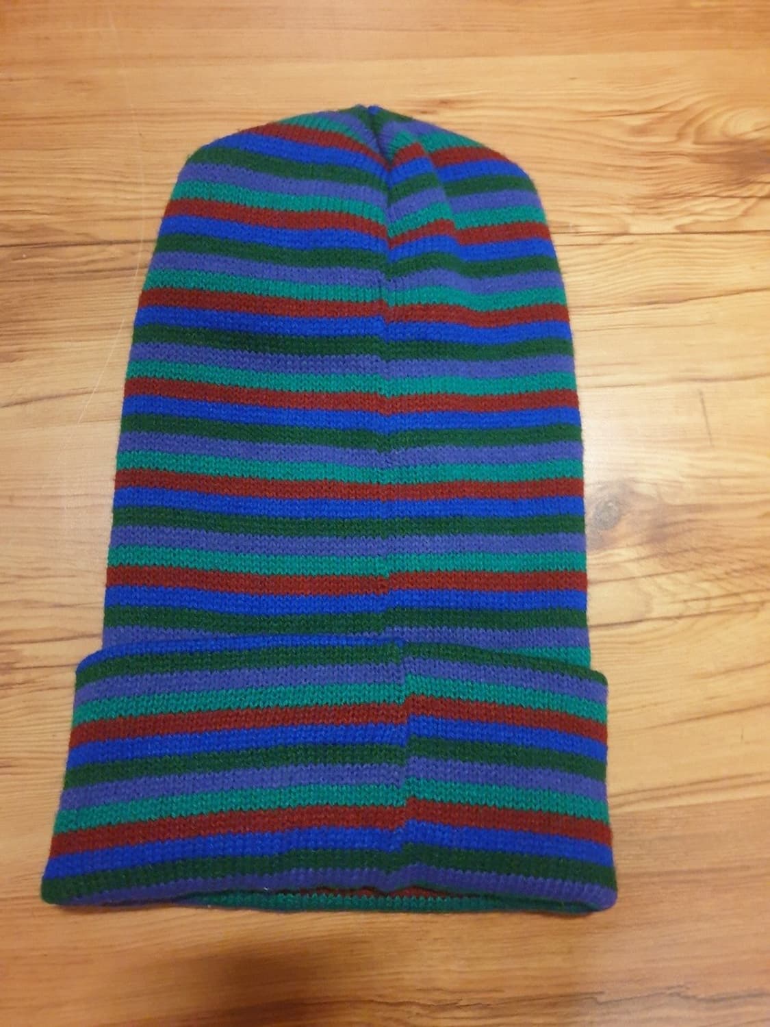 90s 빈티지 스투시 로고 자수 스트라이프 롱 비니 상품이미지2