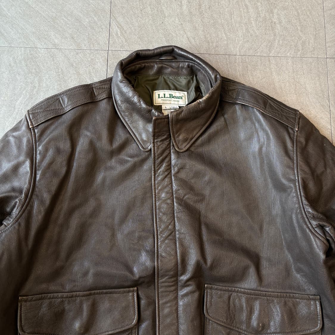 90년대 미국 생산 L.L.bean A-2 레더 자켓 상품이미지2