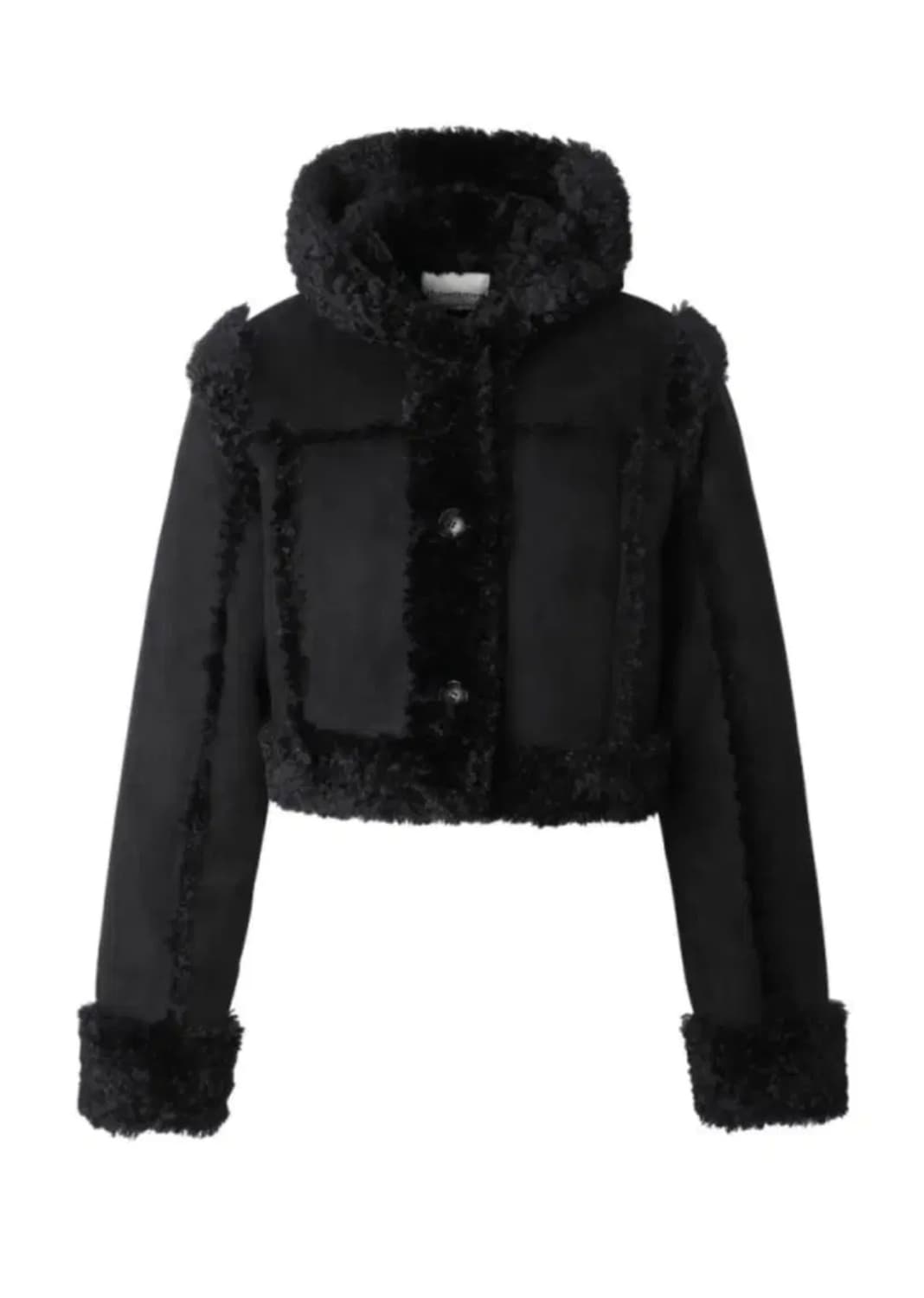 쓰리타임즈 버니퍼 무스탕 블랙 상품이미지1