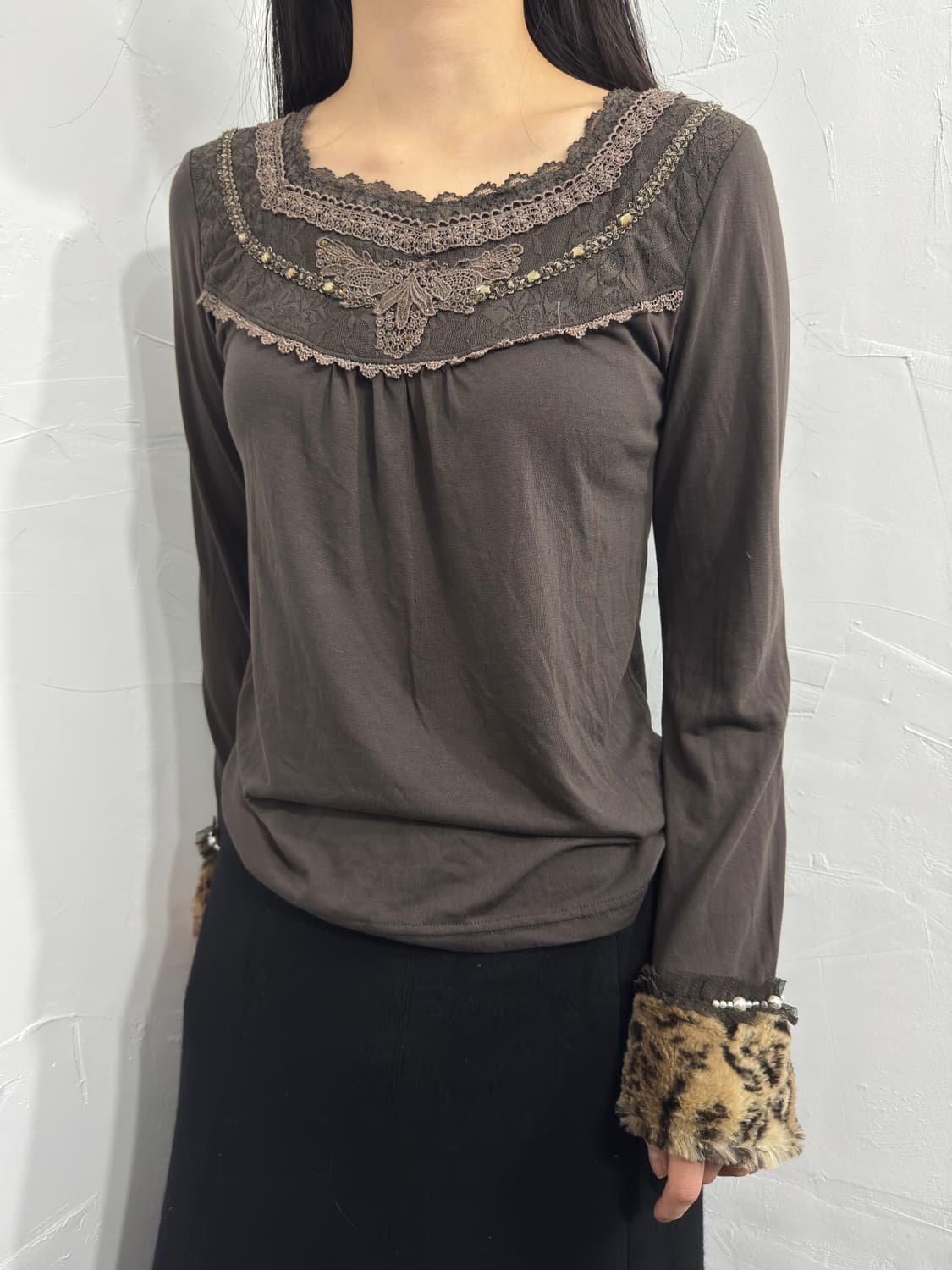 axes femme leopard detail top 상품이미지3