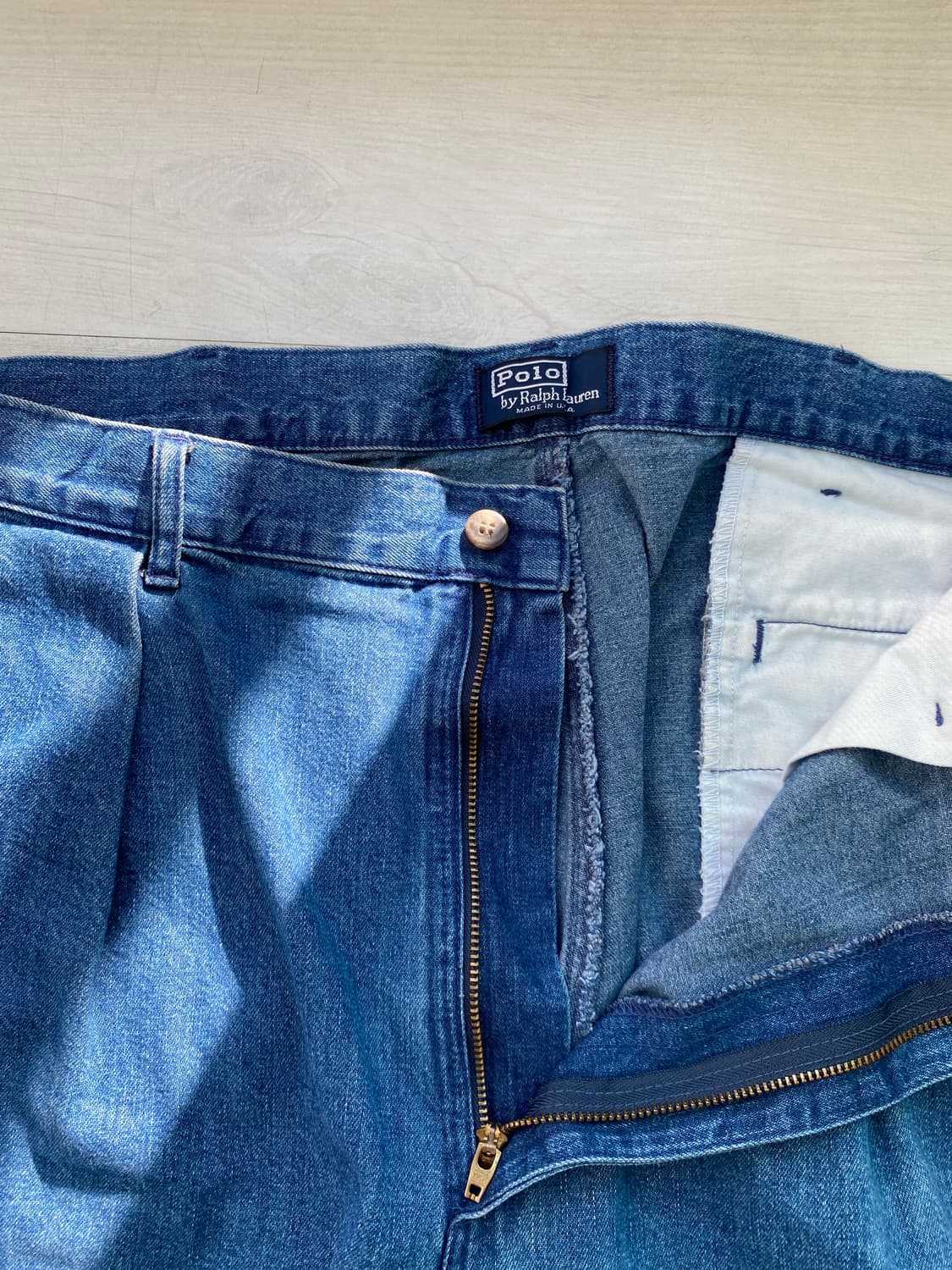 90s 폴로 랄프 로렌 투턱 플리츠 데님 38x30 usa 상품이미지2