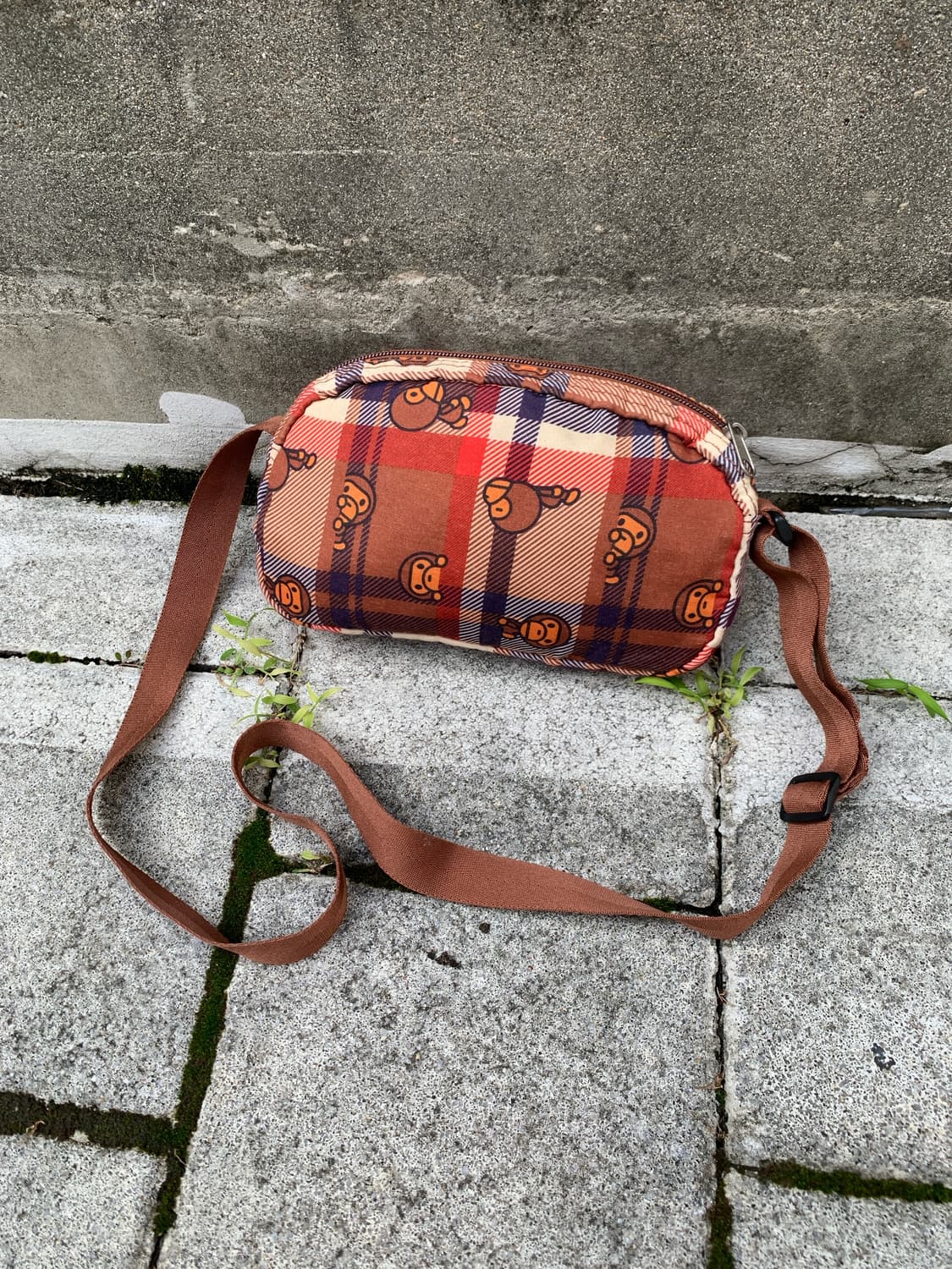 (빈티지)Bape 베이프 베이비 마일로 체크 숄더 크로스백 상품이미지2