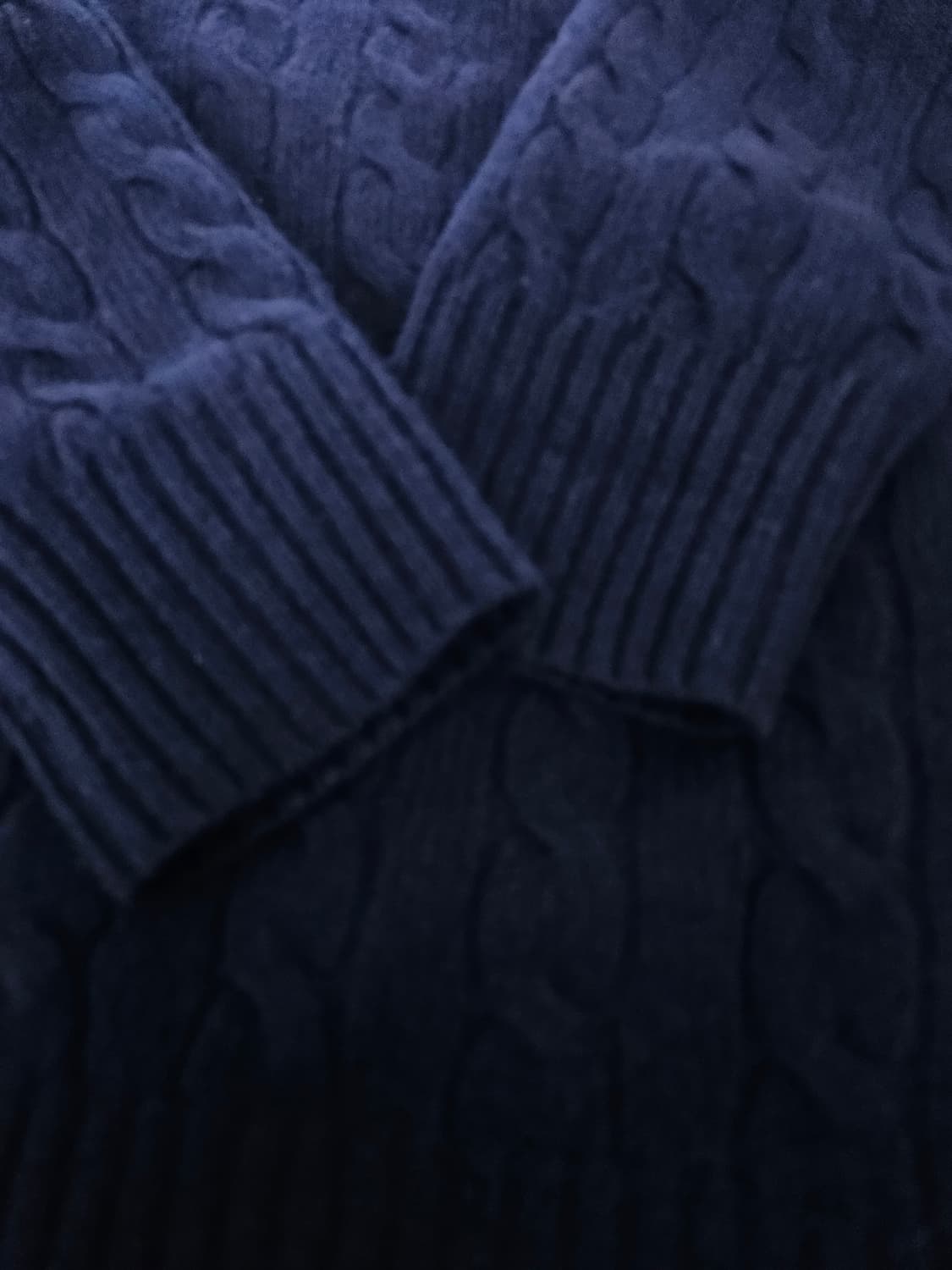 (xl)폴로 랄프로렌 울 캐시미어 케이블 꽈배기 니트 네이비 상품이미지6