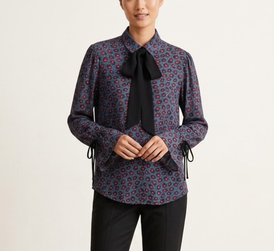 [55]망고 셔츠형 리본 블라우스 (새상품) 상품이미지1