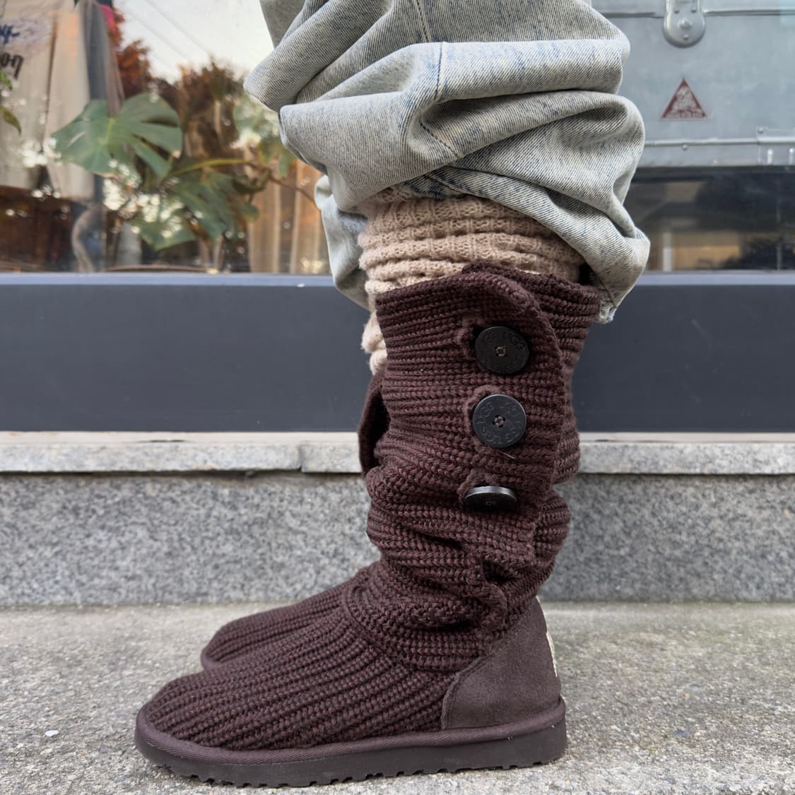 2000s Y2K 니트 카디 어그 부츠 상품이미지5