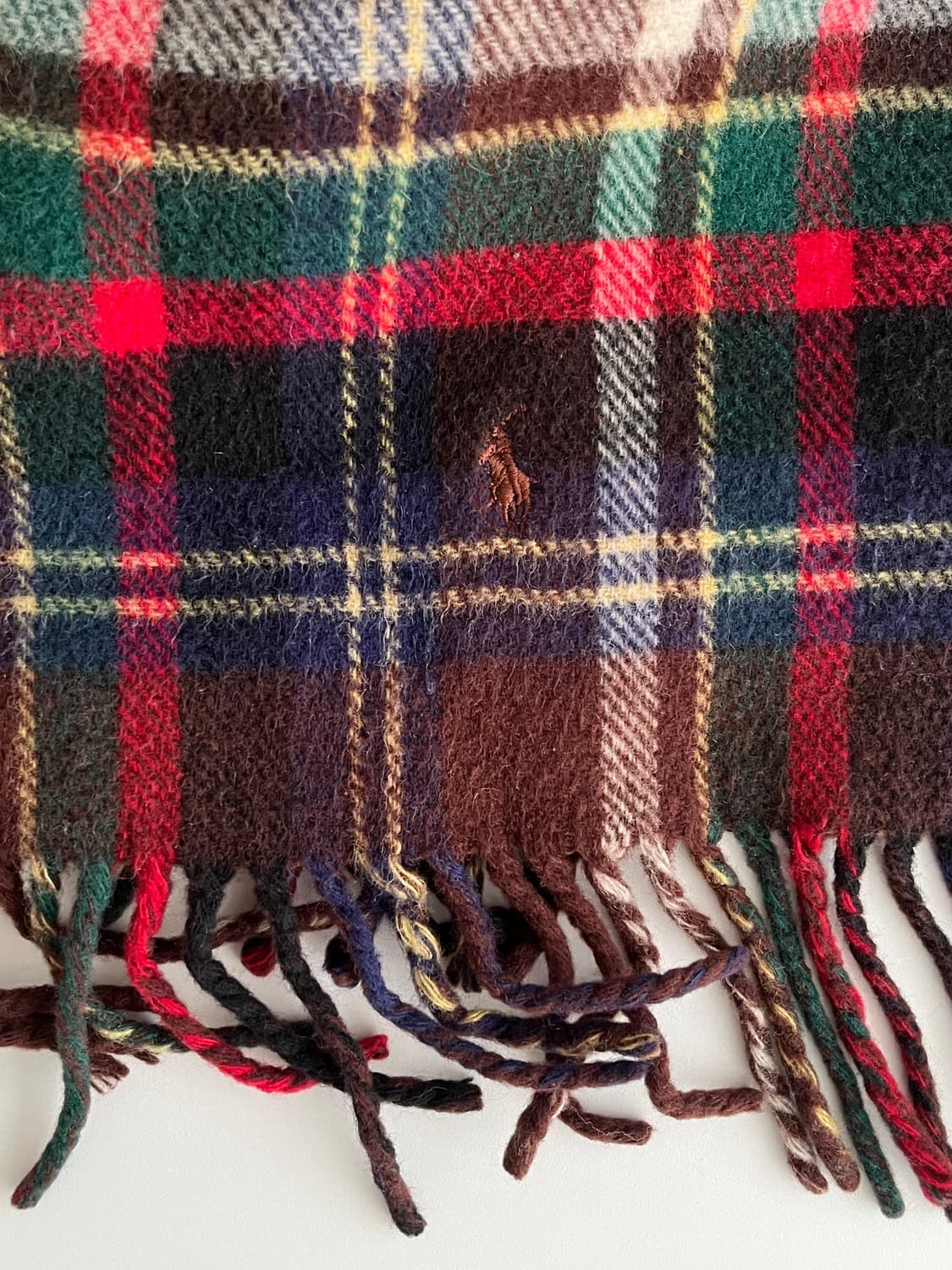 폴로 랄프로렌 타탄 체크 리버시블 머플러 브라운 상품이미지5