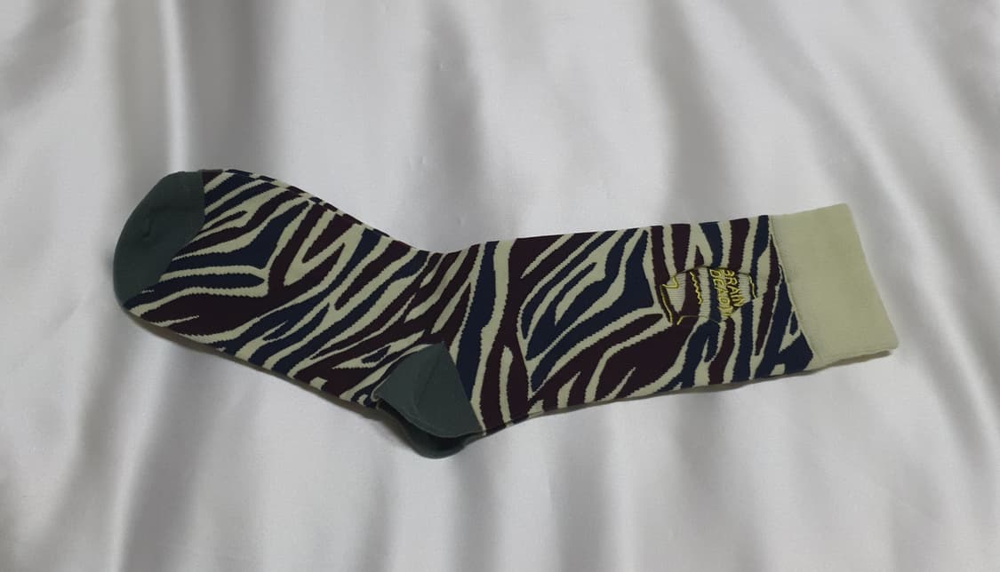 그린 와인 네이비 지브라 얼룩말 브레인 데드 로고헤드 드레스 삭스 양말 상품이미지1