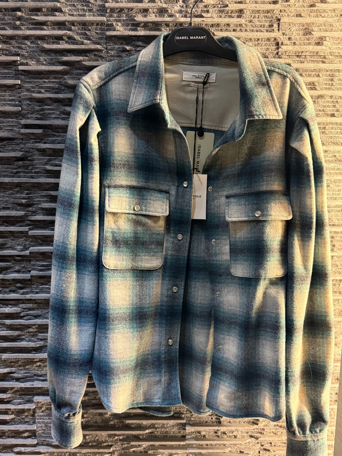 체크 울셔츠 Etoile Reosi Check Shirts Green 상품이미지2